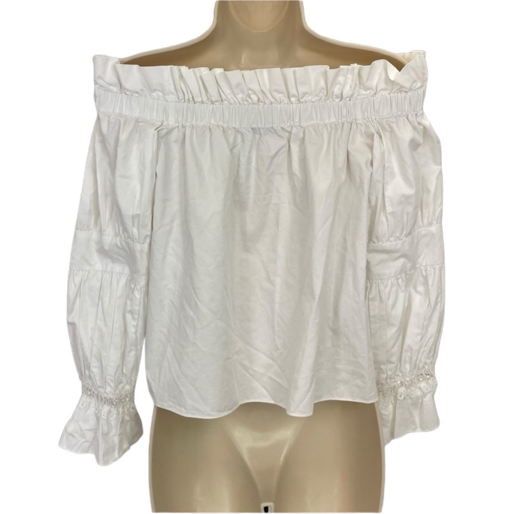 Alexis Ruffle Top XS White